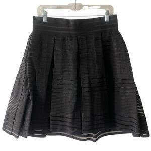 Torrid Pleated Striped Mesh Elastic A Line Skirt Black Size 00 Plus Size